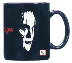Crow ceramic black coffee mug