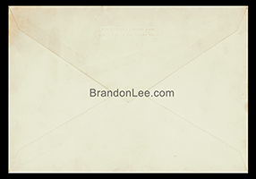 Brandon Lee's Wedding Invitation - back of envelope